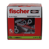 fischer 慧鱼 538241 尼龙锚栓套装 8*65mm 50粒 单管盒装