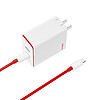 OnePlus 一加 SUPERVOOC 手机充电器 USB-A/Type-C 100W 白色+双Type-C 10A 数据线 1m 红色