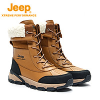 抖音超值购：Jeep 吉普 冬季男女同款登山鞋加绒雪地靴防滑户外靴 P2310911605
