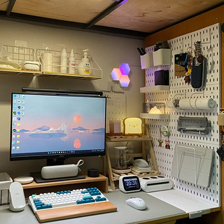 班哲尼 洞板可立式可夹免打孔书桌电脑桌书架上墙面厨房置物架衣柜收纳