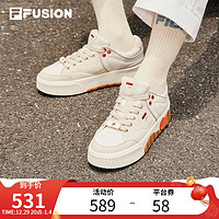 FILA FUSION斐乐潮牌STACK板鞋2022新款潮流厚底女鞋运动鞋休闲鞋 奶白/雨朦色-GR 37.5