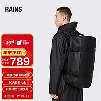 RAINS Duffel Bag Small 旅行包管状外形防水双肩背包手提包 黑色-京东