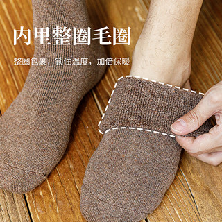 南极人 袜子男士秋冬季羊毛袜中筒保暖棉袜毛圈地板袜加绒加厚长袜