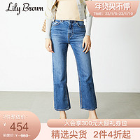 Lily Brown 春夏  复古高腰微喇修身牛仔裤LWFP211171