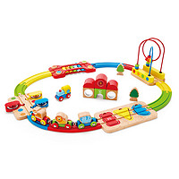 Hape 火车轨道-早旋律积木套3岁+儿童益智玩具宝宝木质模型套装