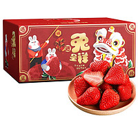 PLUS会员：yuguo 愉果 丹东99红颜奶油草莓 3斤大果 礼盒装