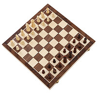 奇享橙 大号木质磁性国际象棋可折叠棋盘木质棋子内嵌式收纳