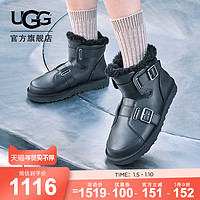 UGG 2022秋冬新款女士纯色休闲经典迷你搭扣短靴雪地靴 1138157