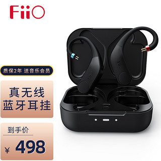 FiiO 飞傲 UTWS3 入耳式挂耳式真无线蓝牙耳机 黑色