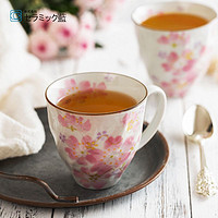 日本ceramic蓝 和蓝 日本进口陶瓷马克杯套装带杯垫咖啡杯子日式美浓烧对杯