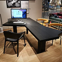 旺家星 简约现代实木电脑桌轻奢风极简异形办公桌老板桌设计师书桌工作台