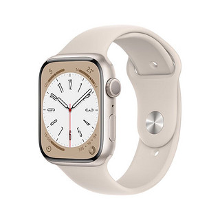 Apple 苹果 Watch Series 8 智能手表GPS款45毫米星光色铝金属表壳星光色运动型表带MNP23CH/A