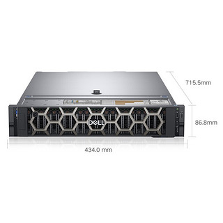 DELL 戴尔 PowerEdgeR750XS 机架式 服务器（2芯至强银牌 4314、16核、16个内存插槽、32GB、3个2TB HDD、四千兆网络接口、800W电源）