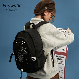 VANWALK 星球兔 自制可爱奶糖兔学生女双肩包新款星星轻便书包背包