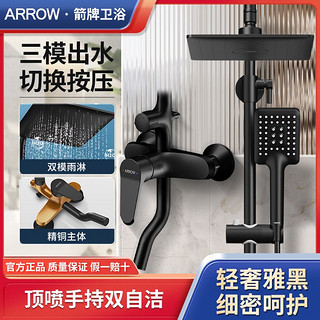 ARROW 箭牌卫浴 AE3406SA-P 自洁3功能全铜单花洒套装 黑色