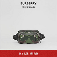 BURBERRY 博柏利 奢侈品 男士红树林绿色迷彩印花棉质帆布腰包 80420401