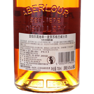 Aberlour 亚伯乐 双桶陈酿 16年 单一麦芽 苏格兰威士忌 40%vol 700ml 礼盒装