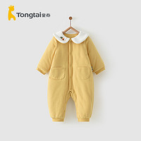 Tongtai 童泰 秋冬季3-18个月婴儿男女宝宝衣服休闲外出夹棉对开连体哈衣