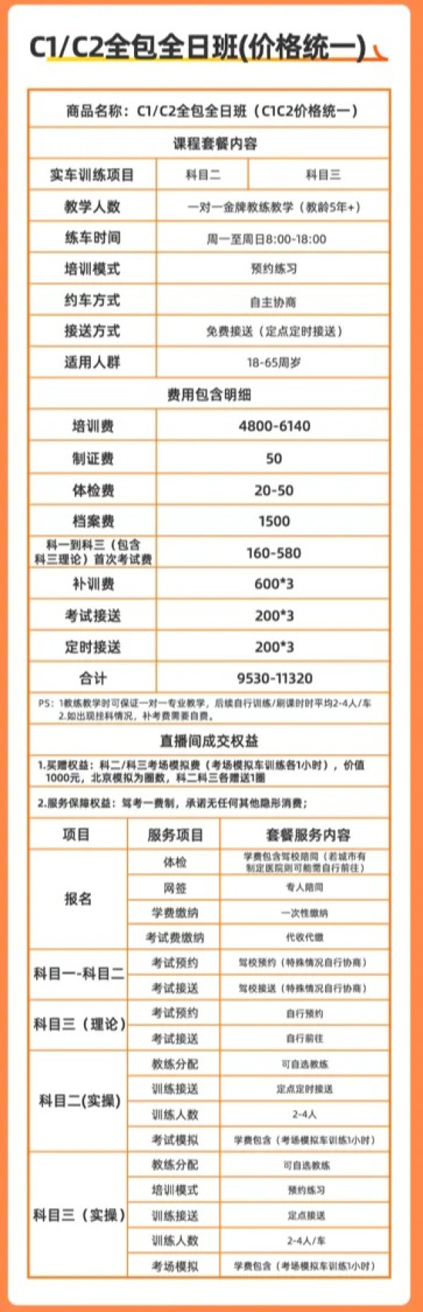 C1手动挡/C2自动挡 一口价+全包全日班