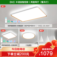 雷士 NVC   Lighting照明简约吸顶灯语音智控简约现代客厅灯卧室北欧灯饰灯具套餐 语音智控系列 语音智控款丨两室两厅（餐吊灯）
