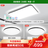 雷士 NVC   Lighting照明简约吸顶灯语音智控简约现代客厅灯卧室北欧灯饰灯具套餐 ★特惠-买他★语音智控系列 A13灯丨智控客厅+卧室*2