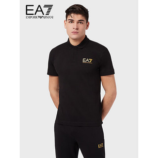 EMPORIO ARMANI EA7系列 男士短袖POLO衫 3KPF36-PJ5AZ 黑色 XS