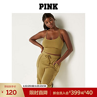 VICTORIA'S SECRET 维密 维多利亚的秘密 PINK 抽绳式腰带侧面口袋居家修身束脚运动裤秋冬 58BG苔藓绿 11182918 S