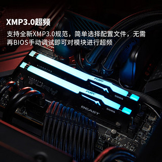 Kingston 金士顿 FURY Beast野兽系列 DDR5 6000MHz RGB 台式机内存 灯条 黑色 64GB 32GBx2 C40