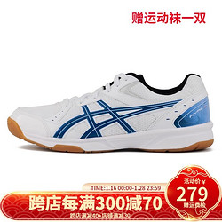 ASICS 亚瑟士 乒乓球鞋男女款中性排球鞋室内外运动鞋1053A034 1053A034-100 白色/蓝色 40.5
