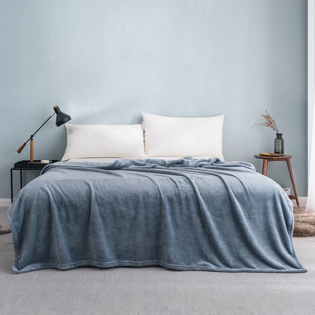 COMO LIVING 小米有品 COMO LIVING 小米有品 COMO LIVING暖绒抗菌盖毯 蓝色 小号70