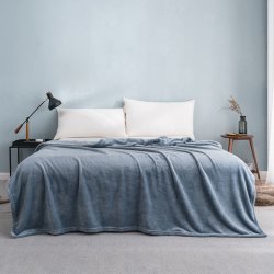 COMO LIVING 小米有品 COMO LIVING 小米有品 COMO LIVING暖绒抗菌盖毯 蓝色 小号70