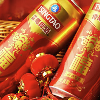 TSINGTAO 青岛啤酒 福如东海 啤酒 500ml*12听