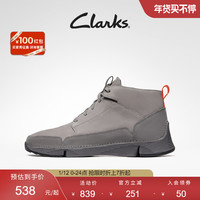 Clarks其乐男士秋冬三瓣底休闲鞋舒适系带运动鞋高帮鞋 黑色261612207 40