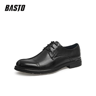 BASTO 百思图 商场同款商务通勤布洛克雕花男休闲皮鞋RT23ACM1
