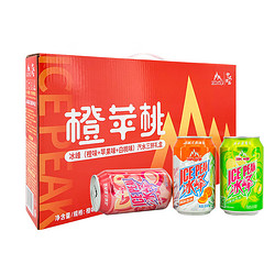 冰峰 ICEPEAK 冰峰 三果味汽水橙味苹果味桃味 330ml*12罐 礼盒
