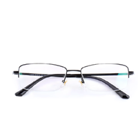 潮库 15012 半哑黑色记忆钛半框眼镜框+1.61折射率 防蓝光镜片