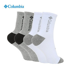 Columbia 哥倫比亞 戶外秋冬男女同款雙色組合四對裝舒適透氣運動襪 RCS740