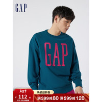 Gap 男女装LOGO法式圈织软卫衣877466冬季情侣复古运动上衣 摩卡棕 185/104A(L) 180/96A(M) 夜空蓝