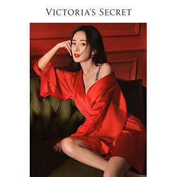 VICTORIA'S SECRET 维多利亚的秘密 维密 蕾丝缎面收腰短款睡袍浴袍晨袍新娘女