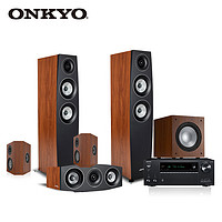 ONKYO 安桥 TX-NR696功放 尊宝 C95II 5.1声道家庭影院套装 4K杜比全景声音响 THX 胡桃木 搭配J12低音炮