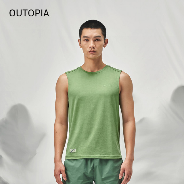 OUTOPIA Wonderland 可机洗羊毛男士运动背心户外跑步休闲速干衣