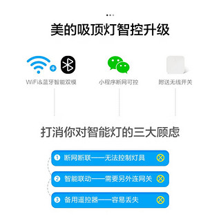 Midea 美的 LED吸顶灯超薄满天星灯智能现代简约灯饰 明轩X2204 WIFI调光调色 108W遥控调光调色