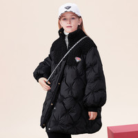 MY Ladybird House 瓢虫之家 女童加厚棉服2022冬季新款中大童夹棉保暖休闲中长款外套棉衣
