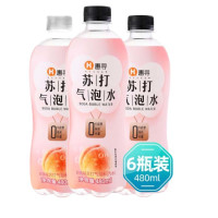 移动端、有券的上:惠寻 无糖苏打气泡水 白桃味 480ml*6瓶