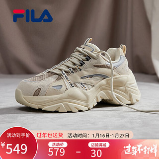 FILA 斐乐 女子休闲运动鞋 F12W124164-FLA 浅卡其/米色 38