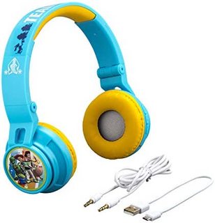 eKids 玩具总动员 4 儿童蓝牙耳机,带麦克风的无线耳机包括辅助线,减少音量的儿童可折叠耳机,适用于学校、家庭或旅行