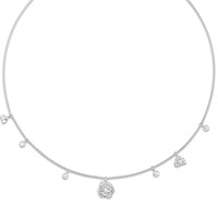 PIAGET 伯爵 Rose系列 G37UB500 18K白金钻石项链 7.227g