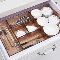 BELO 百露 抽屉收纳盒隔板格厨房筷子分隔盒透明塑料分类餐具整理化妆柜