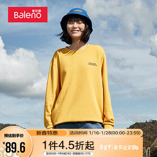 Baleno 班尼路 男女款圆领卫衣 88031279 黄色 XL