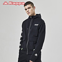 Kappa 卡帕 outlets男运动卫衣休闲工装大口袋外套长袖开衫帽衫
